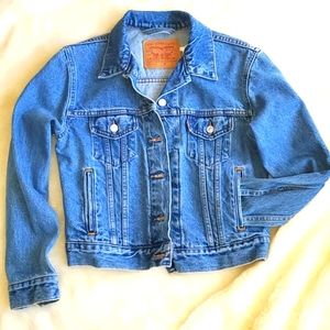 EUC Levi's women's trucker jean jacket vintage '90s(?) 100%cotton Rigid Denim